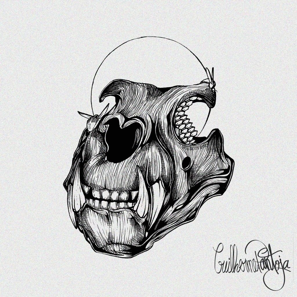 Lion' Skull Tattoo Design