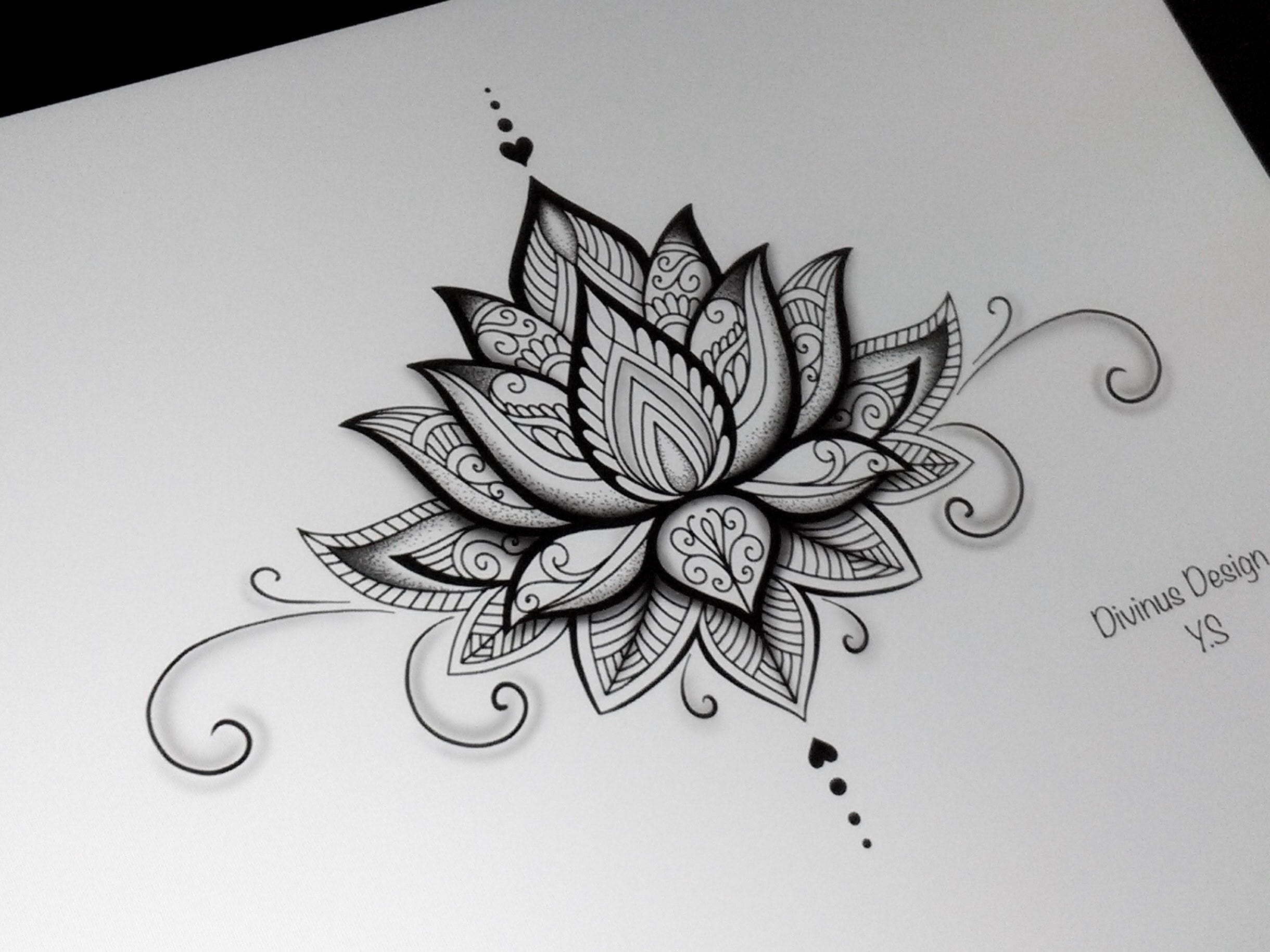 Lotus Mandala Tattoo Design and Stencil/template Instant Digital ...
