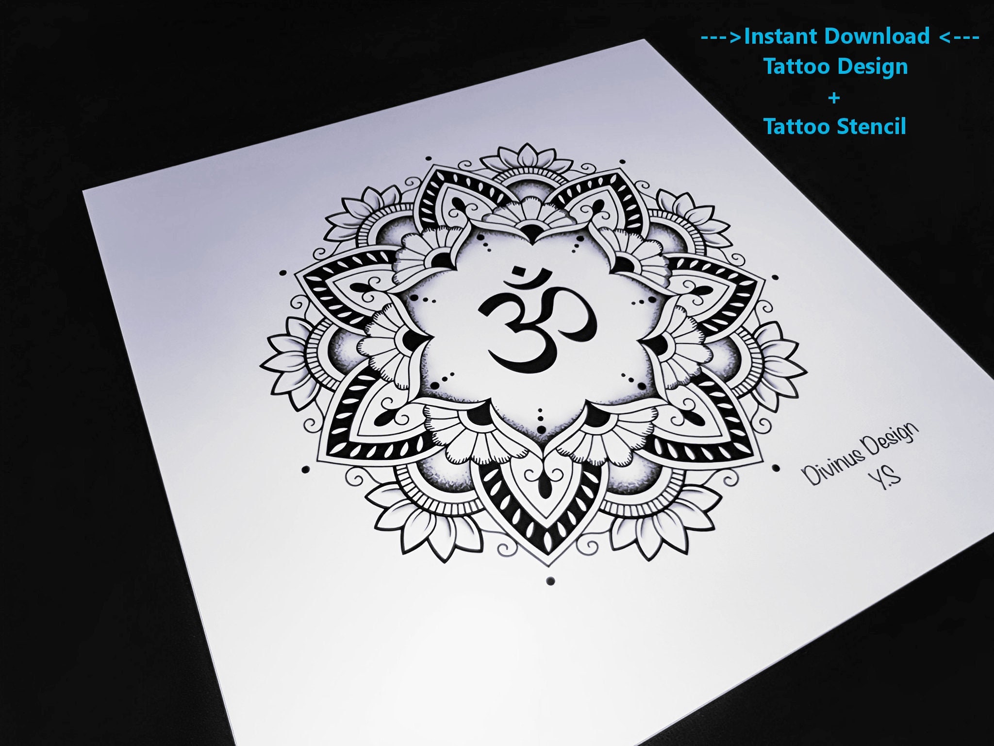 OM Mandala 1 Om Mandala Tattoo Design and Stencil/template Henna ...