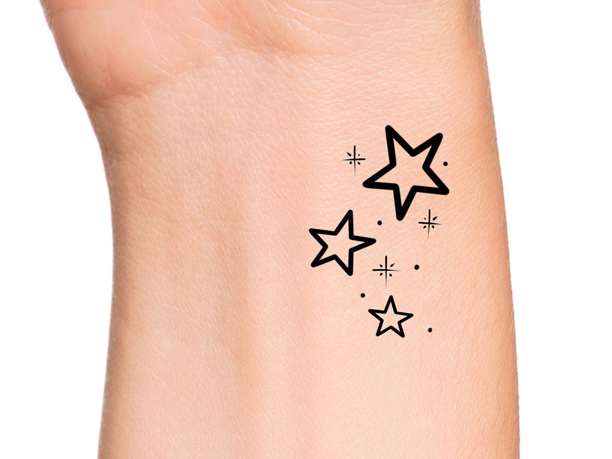 Small Cute Stars Temporary Tattoo - Etsy