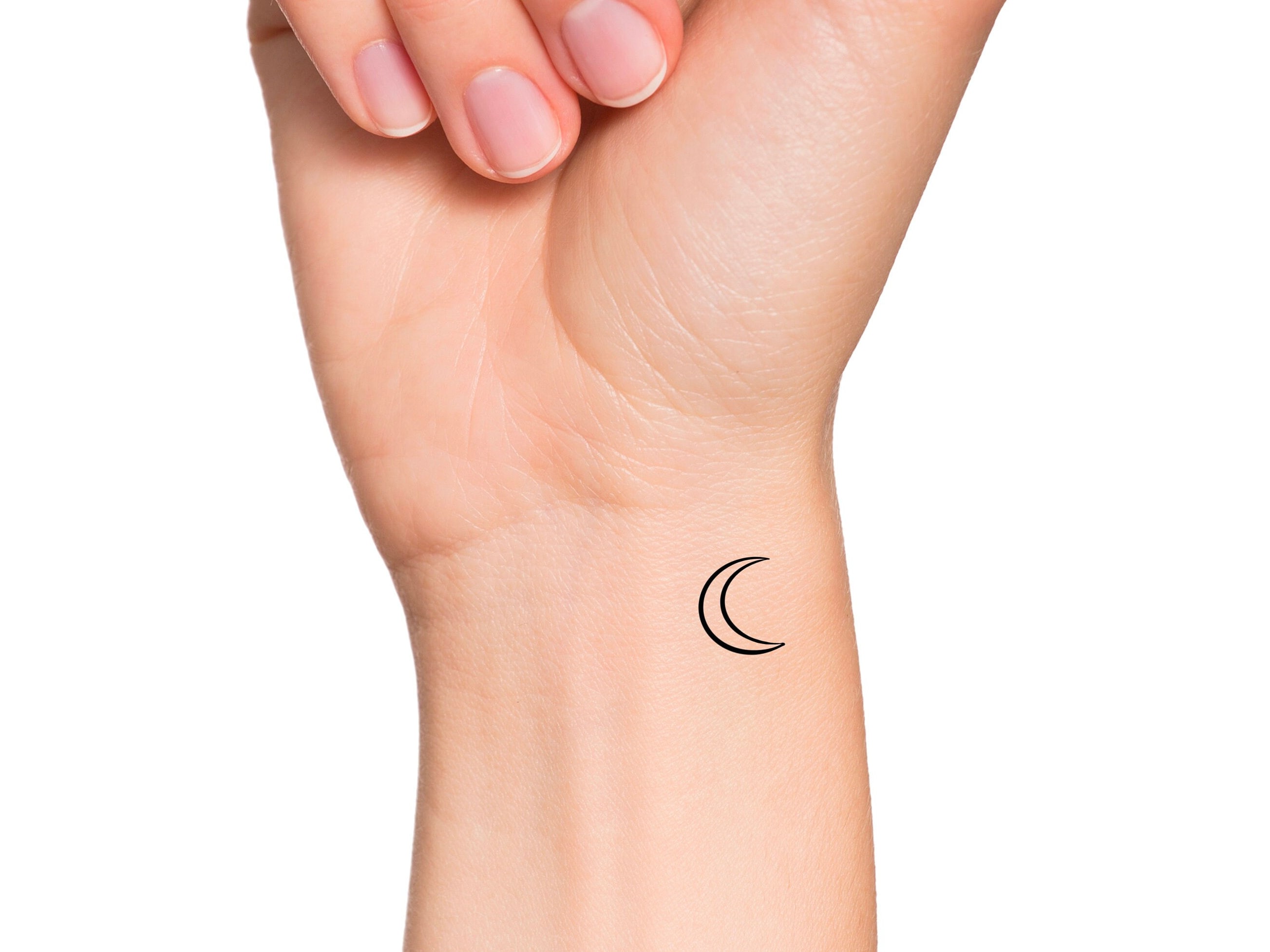 Small Crescent Moon Temporary Tattoo / Moon Temp Tattoo - Etsy