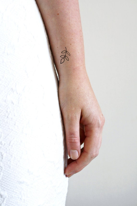 Small leaves temporary tattoo set of two | small leaf tattoo | Leaf wrist tattoo | small wrist temporary tattoo | small temporary tattoo
