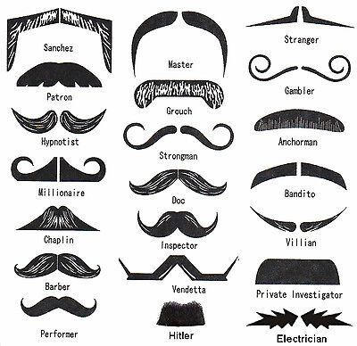 Temporary Tattoo Fingerstache Finger Moustache Set of 21 for Parties Fancy Dress | eBay