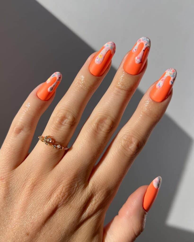 Matte Orange Ice Cream Drips