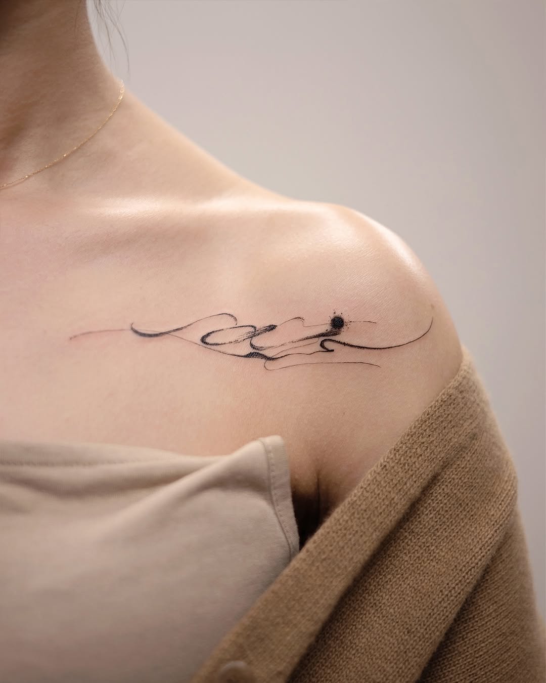 Elegant, flowing lines and minimalist design.