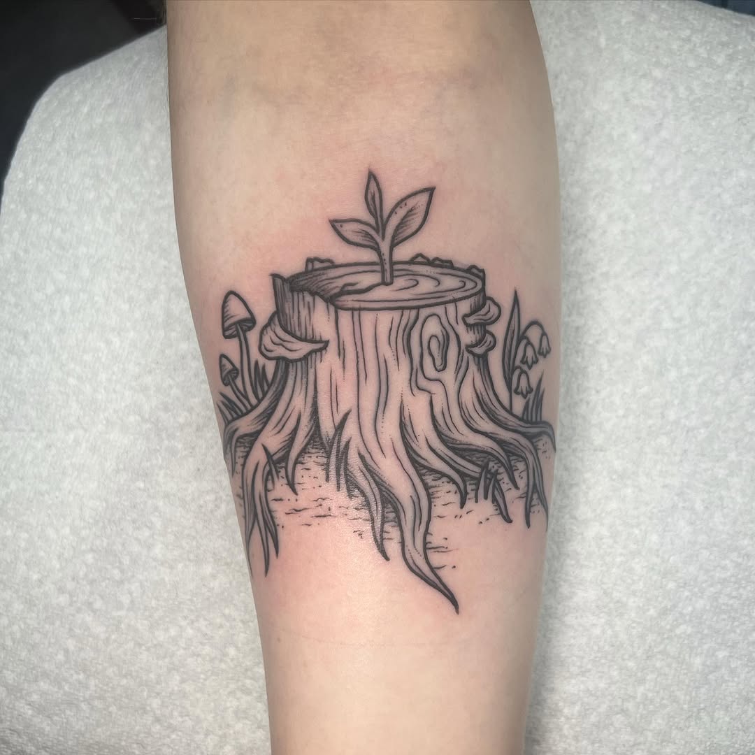 Symbolic rebirth through nature-inspired tattoo