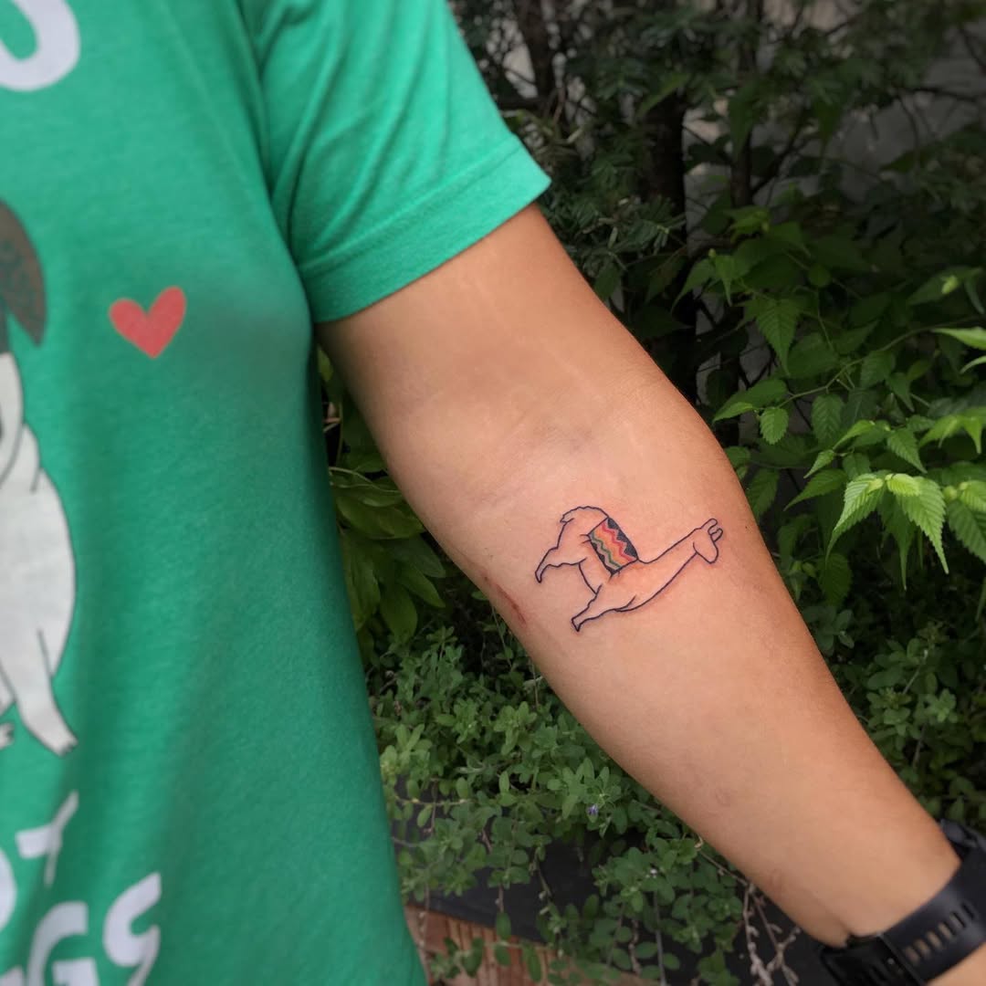 Whimsical llama tattoo brings playful vibes