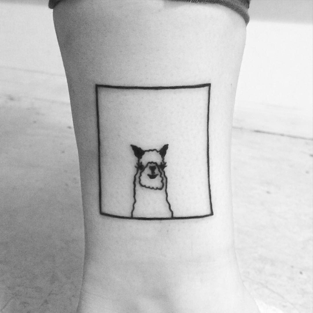 Minimalist Llama Tattoo for Animal Lovers