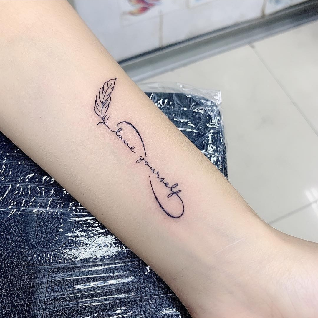 Simple love yourself tattoo