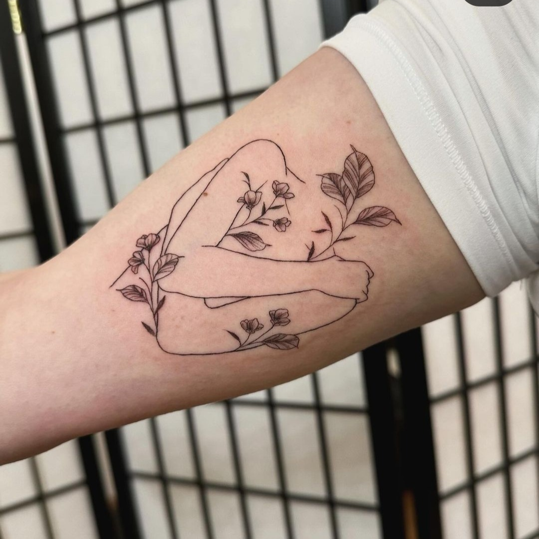 Self-love hug tattoo