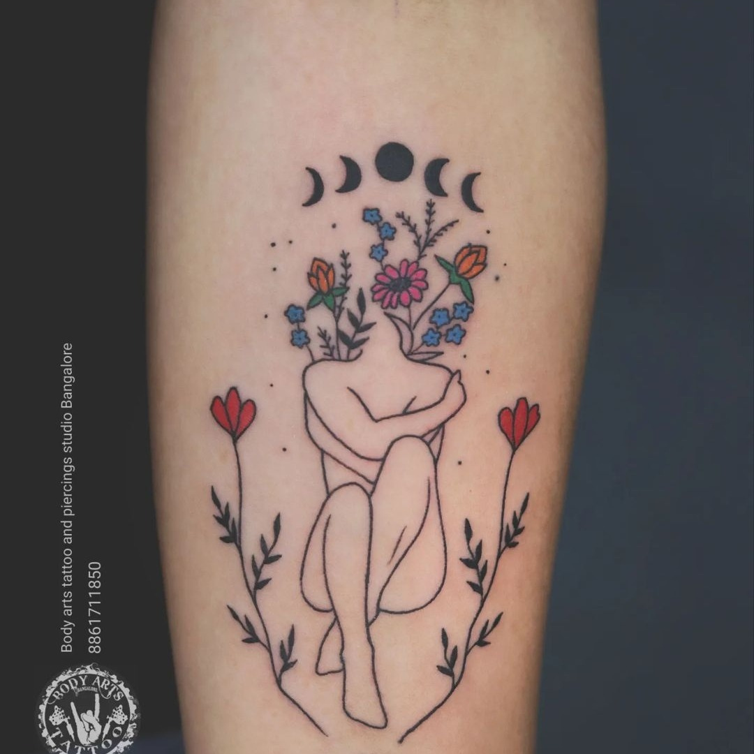 Self love Line Work Tattoo
