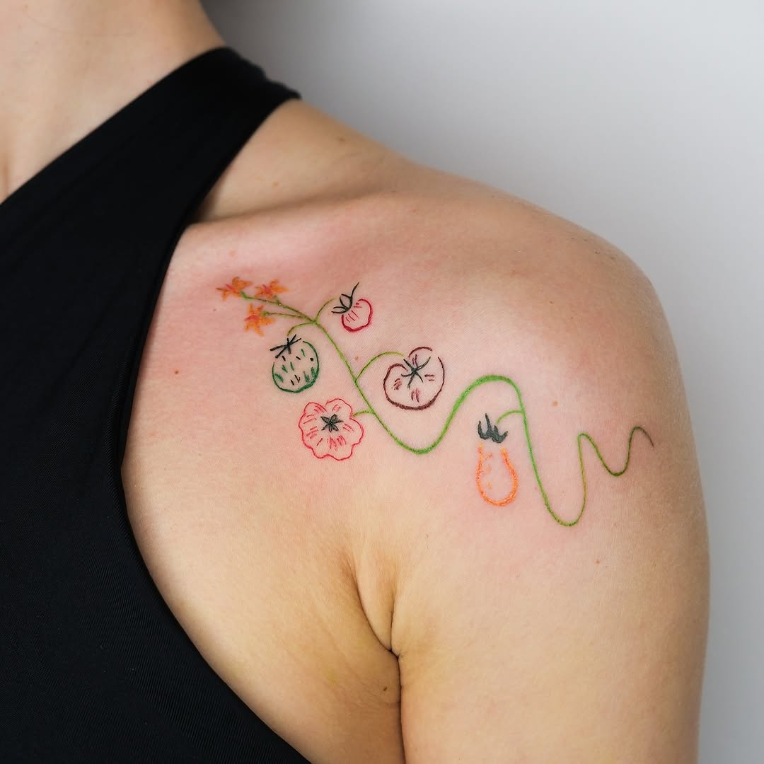 Whimsical floral tattoos that bring joy