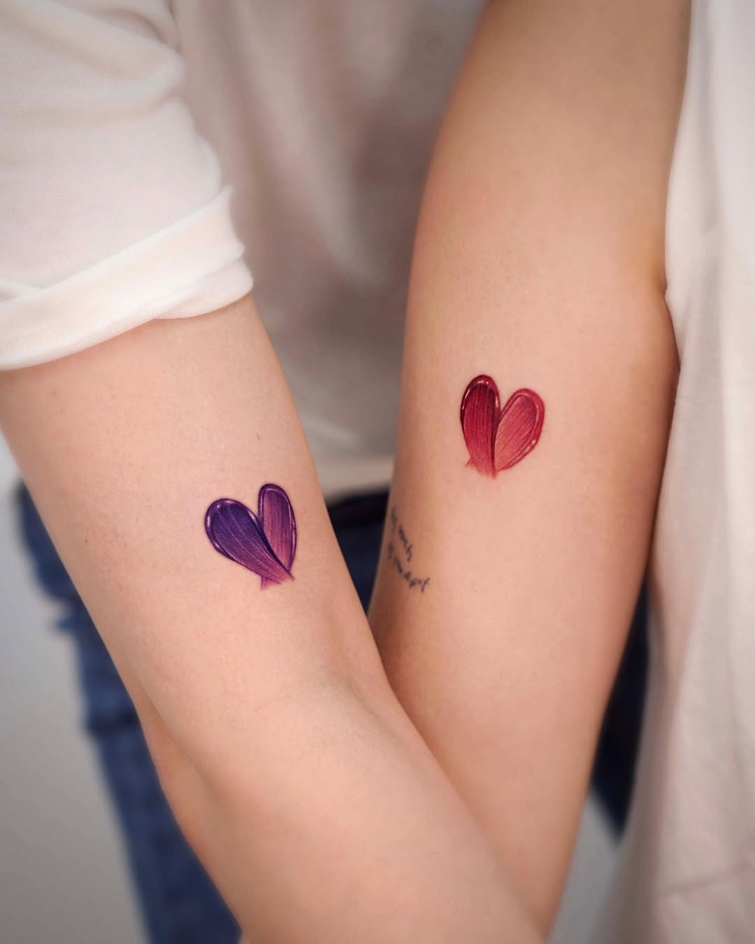 Creative heart tattoos symbolizing love and connection