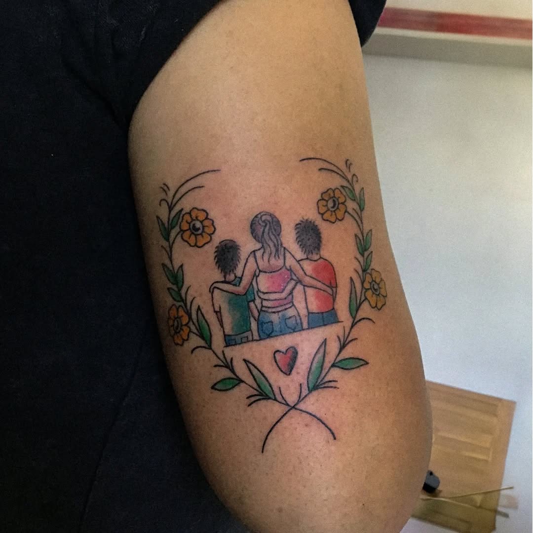 Meaningful bond illustrated through vibrant ink