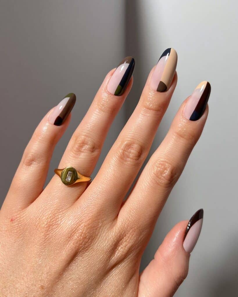 Half French Fall Manicure