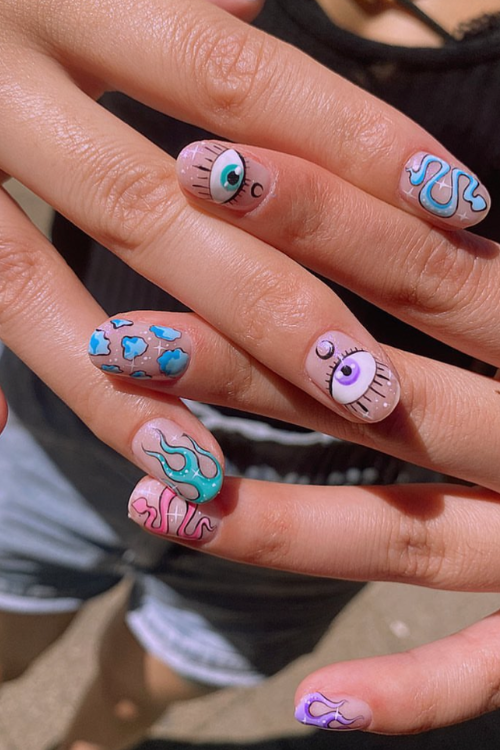 36 Cool, Quirky & a Lil’ Unexpected Funky Nails That Are Pure Art