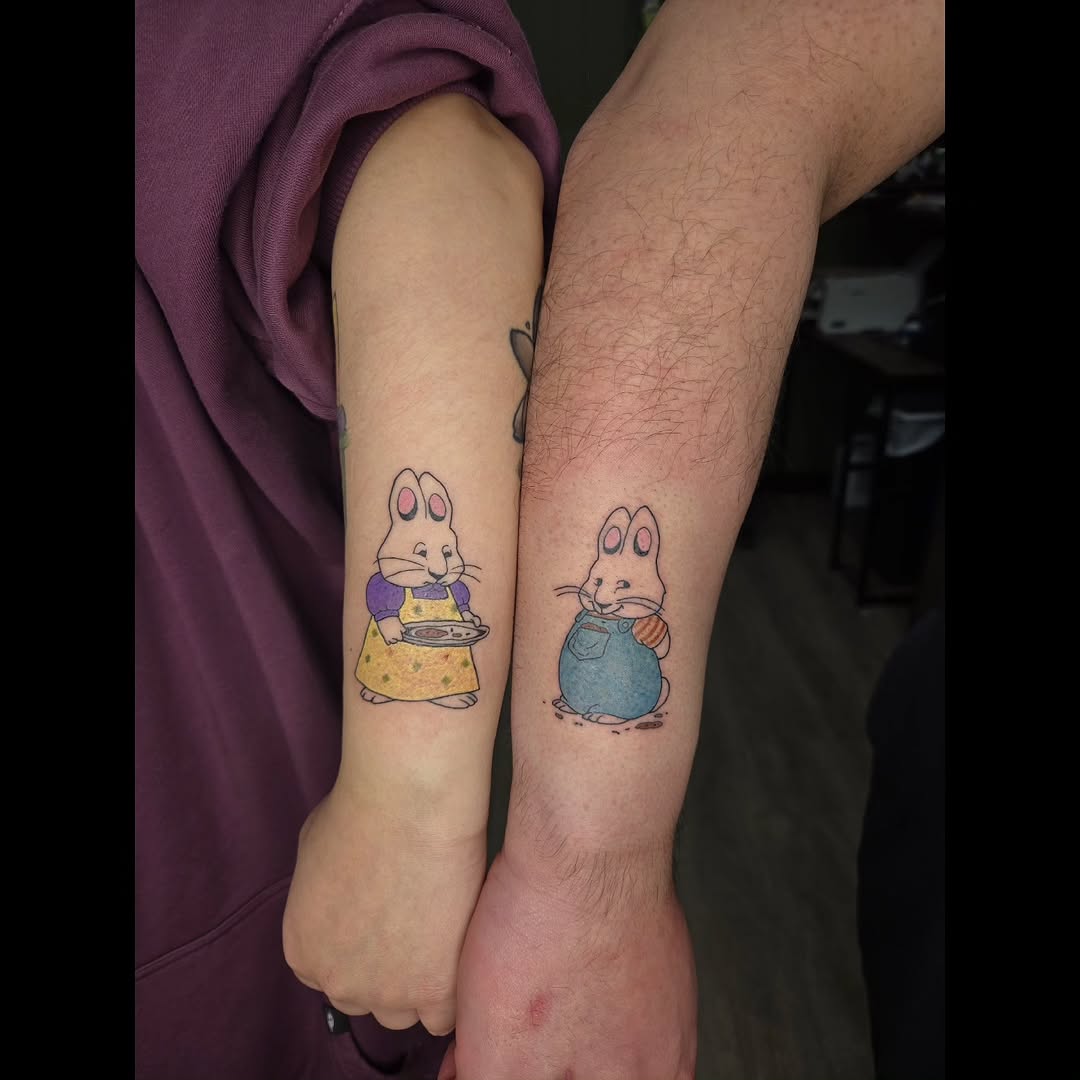 Adorable sibling bunny tattoos for a close bond