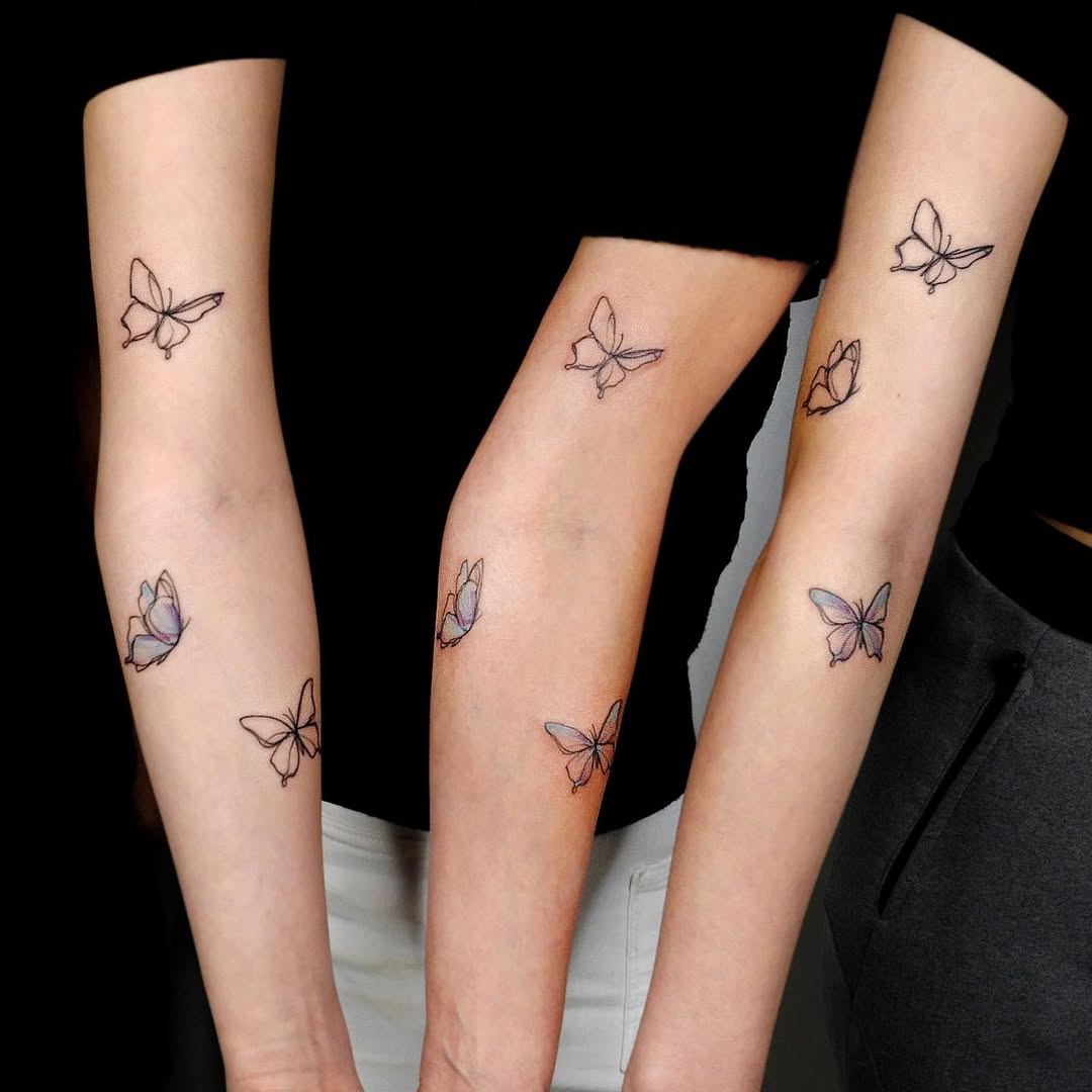Butterfly Sibling Tattoos Symbolizing Connection
