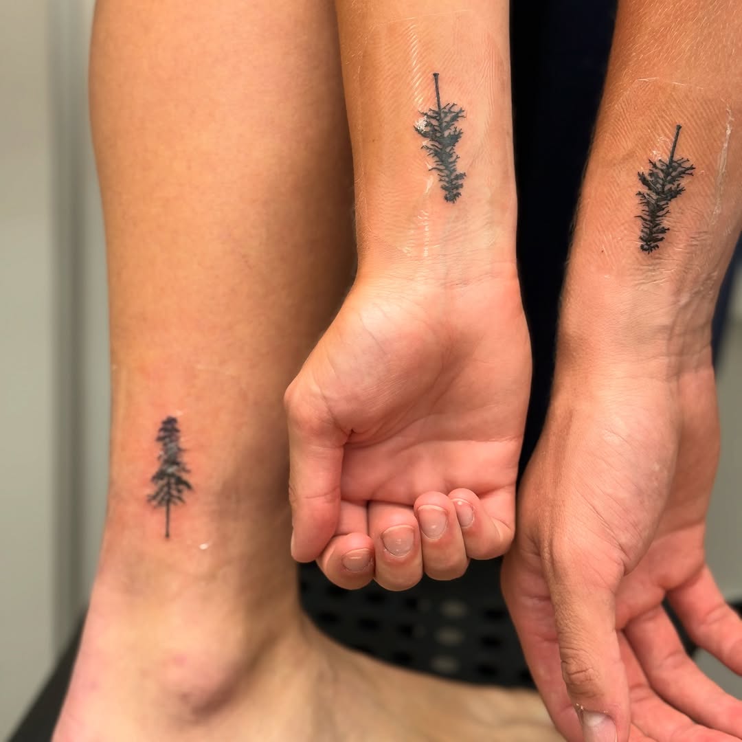 Minimalist Tree Tattoos for Siblings in Unity