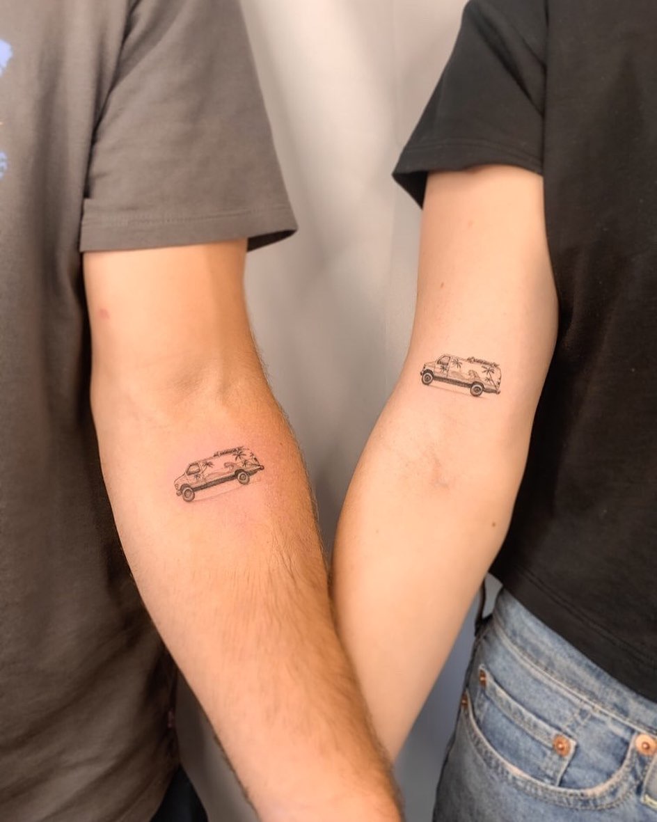Charming tattoos for adventurous couples
