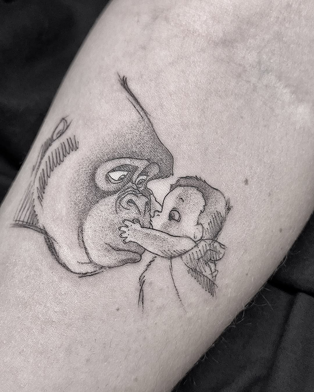 Adorable Mickey Mouse Baby Tattoo Design