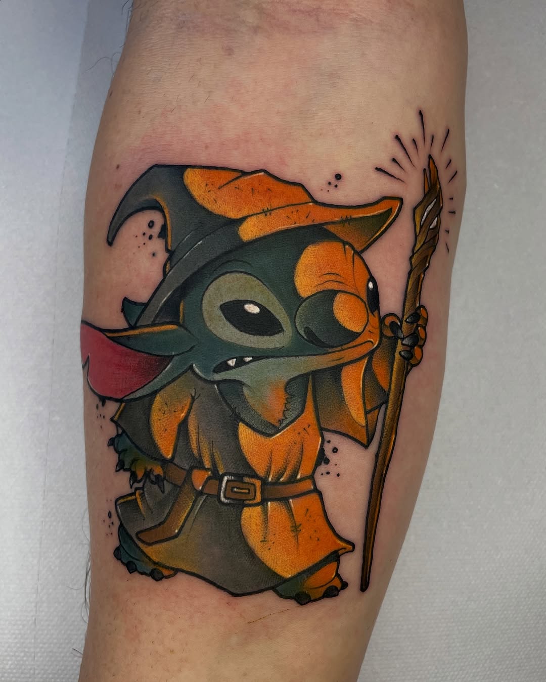 Playful Disney-inspired Yoda tattoo design