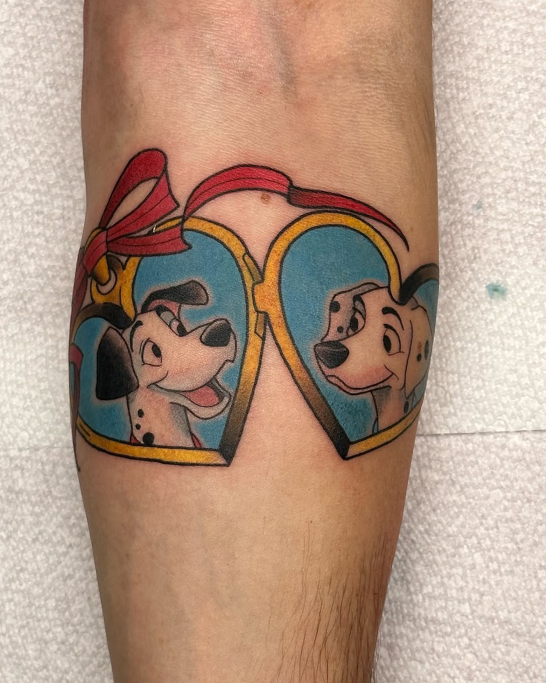 Charming Dalmatian Duo in Heart Frames