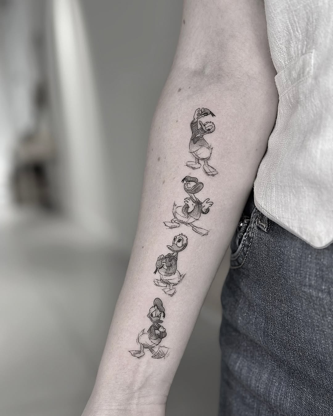 Whimsical Donald Duck Tattoo Design