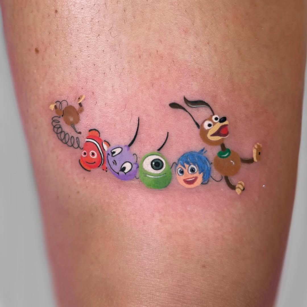 Colorful Disney Characters Inked Playfully