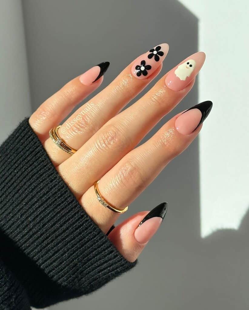 Tuxedo October Nails