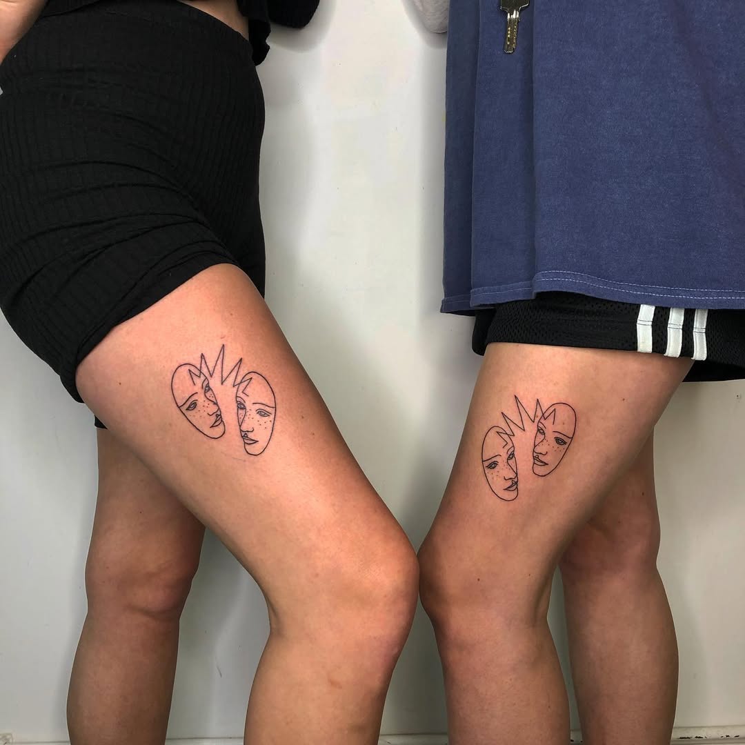 Unique sibling tattoos showcasing artistic designs