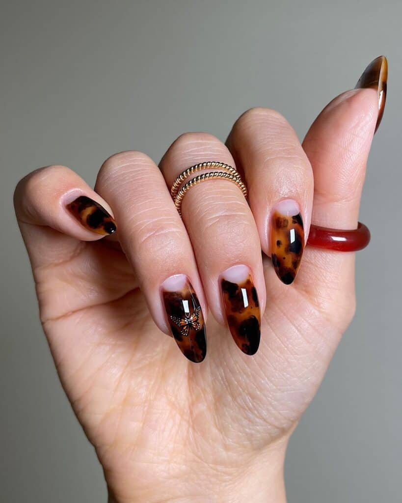 Half Moon Tortoise Nails
