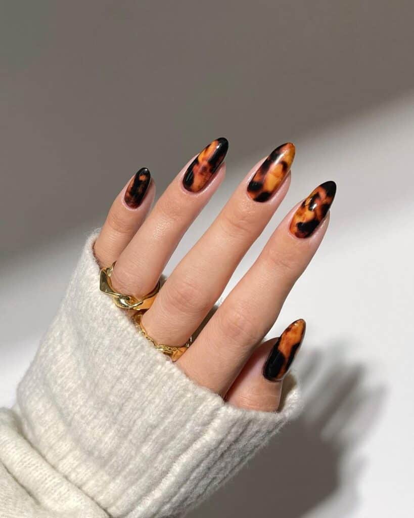 Dark Tortoise Nails