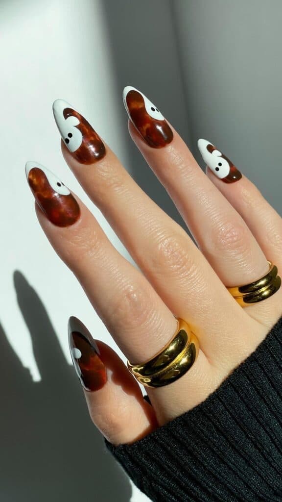 Halloween Tortie Nails