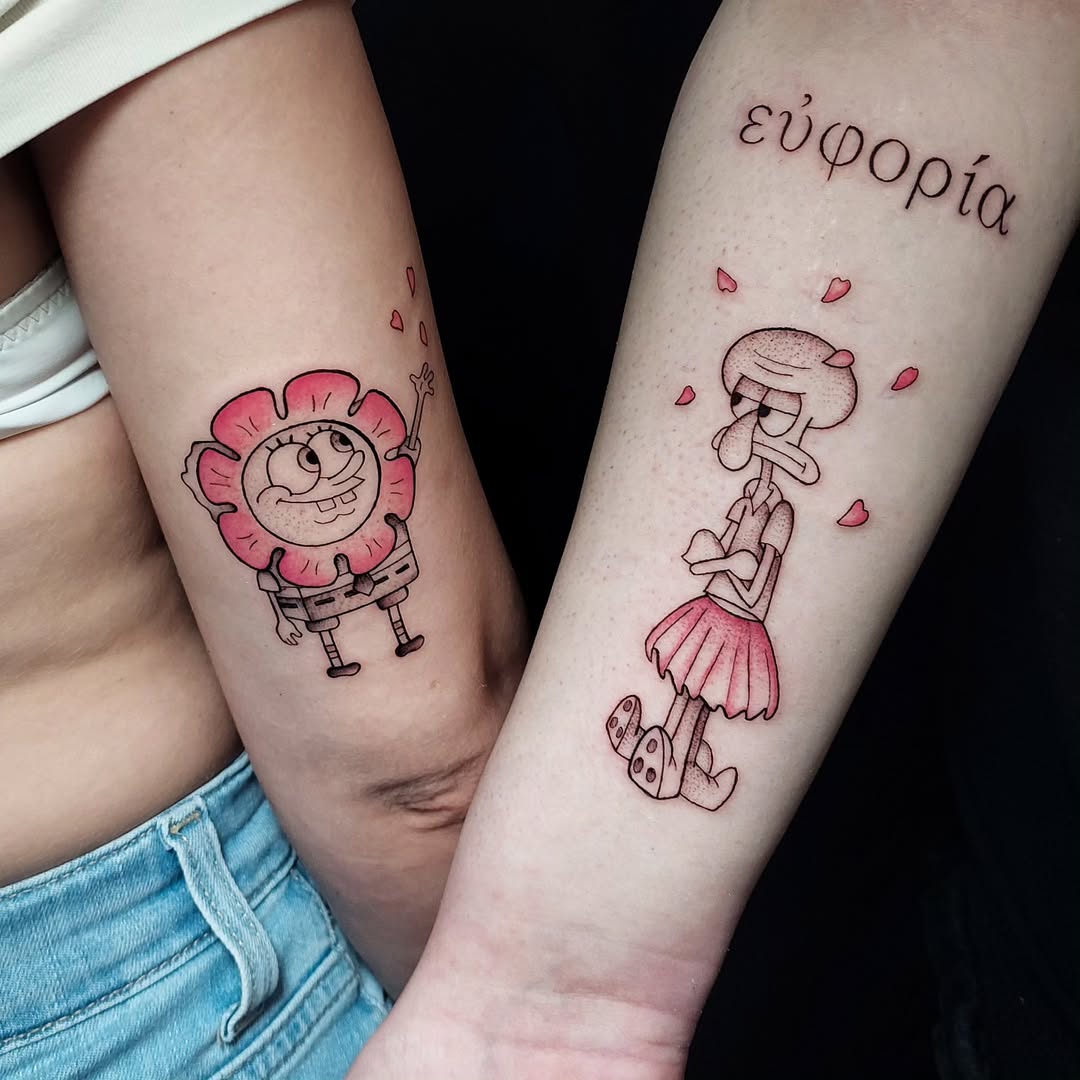 Quirky Love Tattoos Featuring Beloved Characters