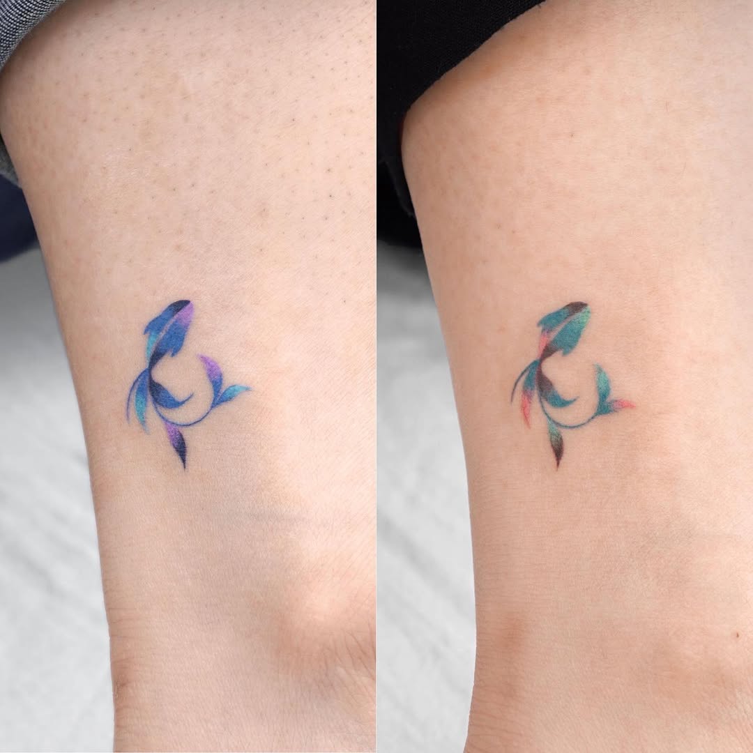Colorful friendship tattoos that symbolize bond