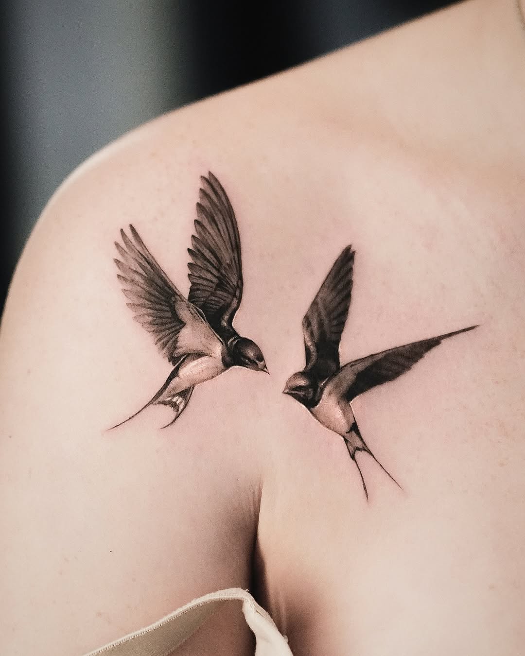 Beautiful swallow tattoos embody freedom and grace