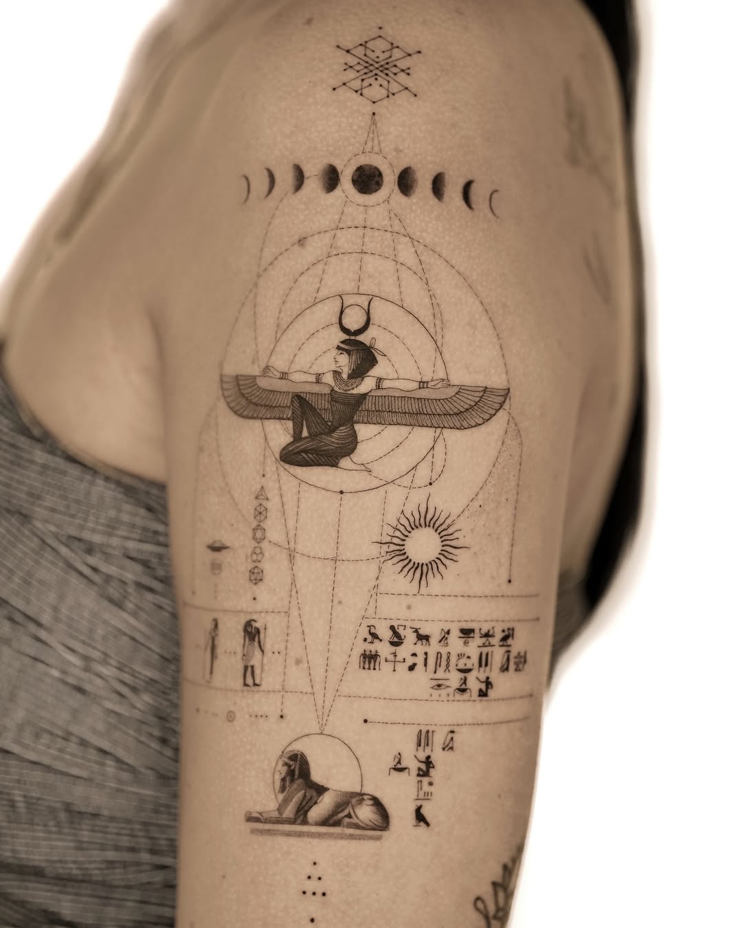 Intricate Egyptian Tattoos with Ancient Symbolism