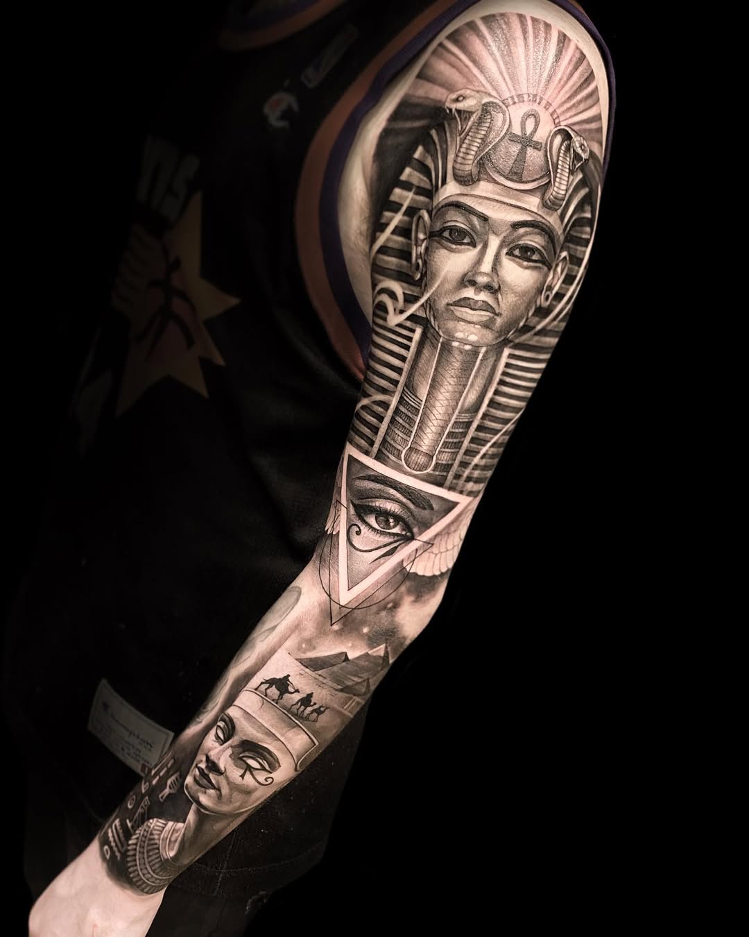 Elegant Egyptian symbols come to life in ink