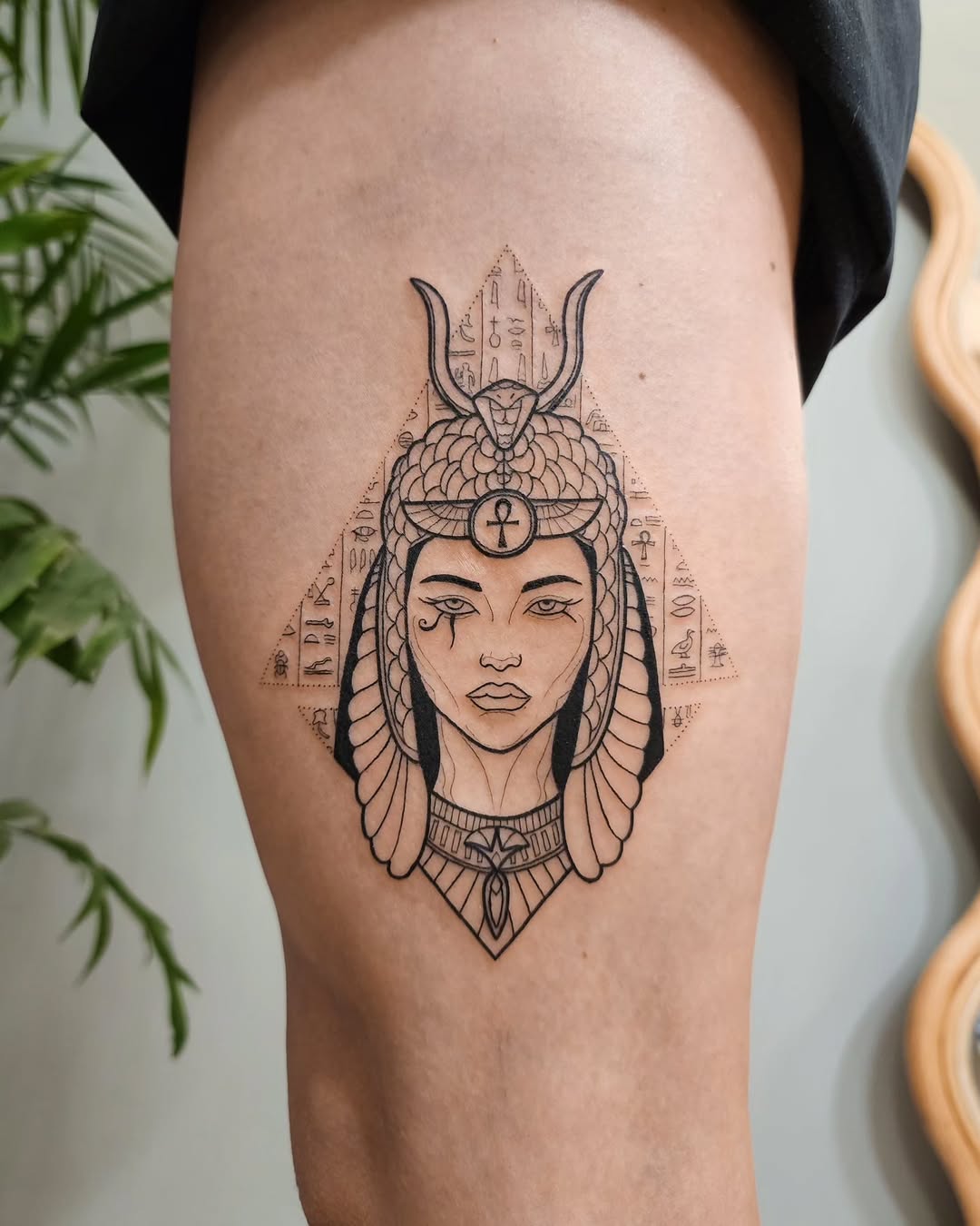 Intricate Egyptian Pharaoh Tattoo Art Design