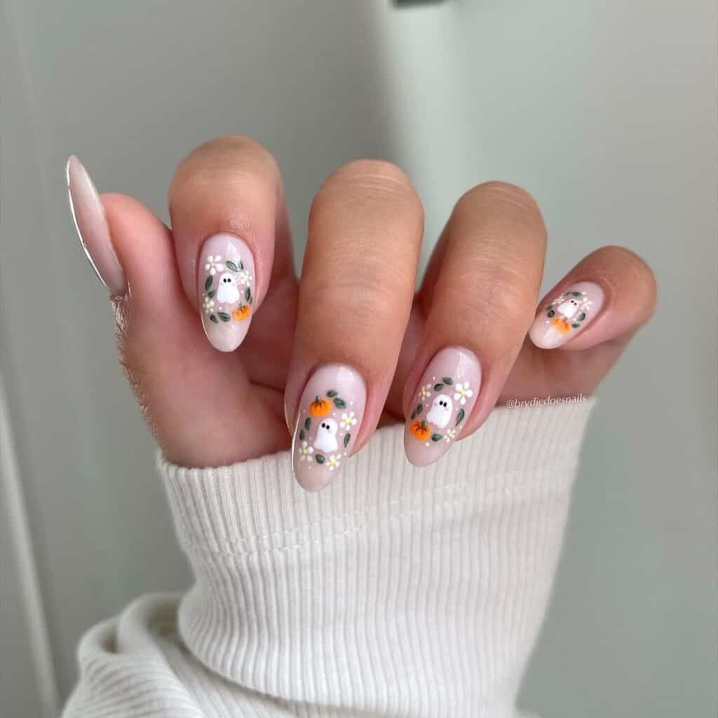 Ghosty Halloween Nails 