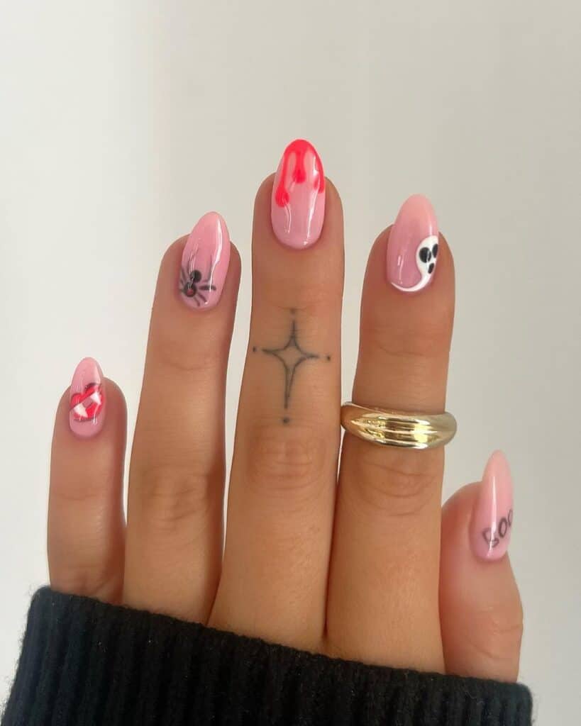 pink vampire nails 