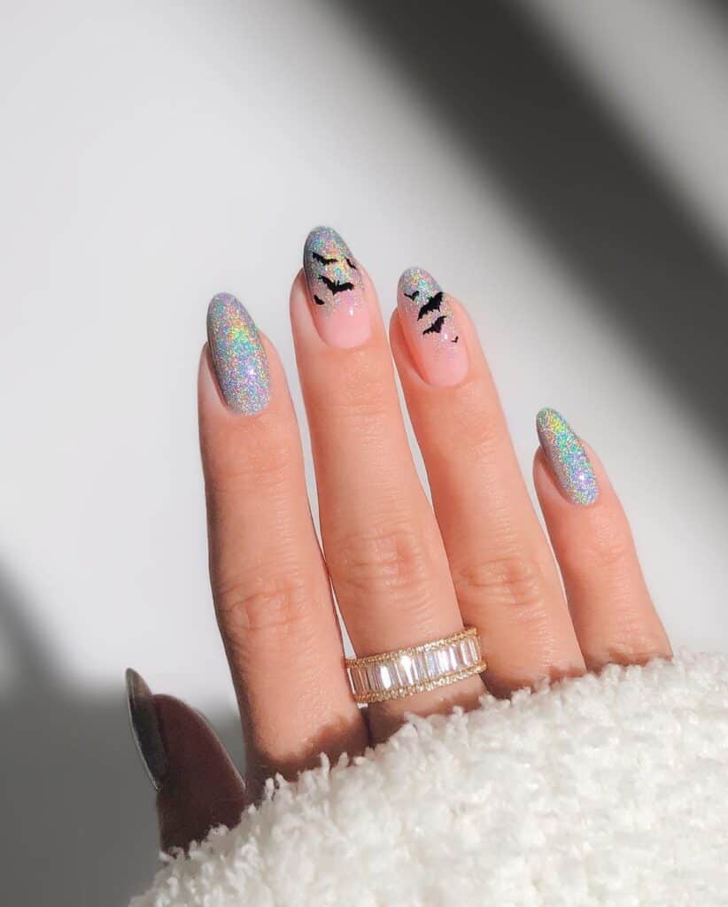 Holo Magic Short Halloween Nails
