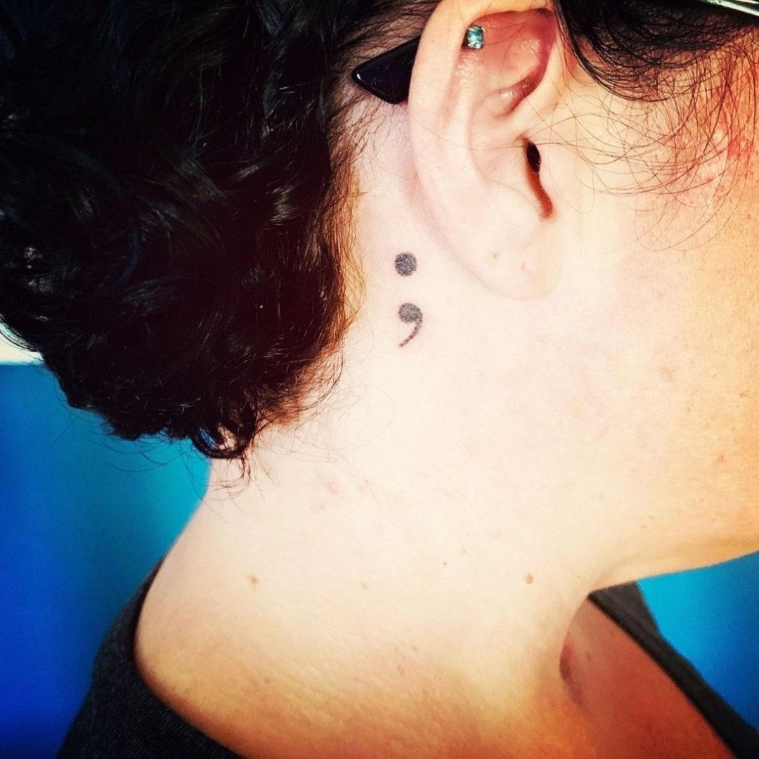 Semicolon mental health tattoo