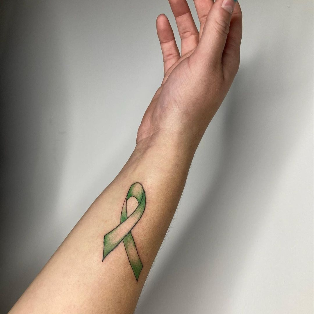 Mental health ribbon tattoo