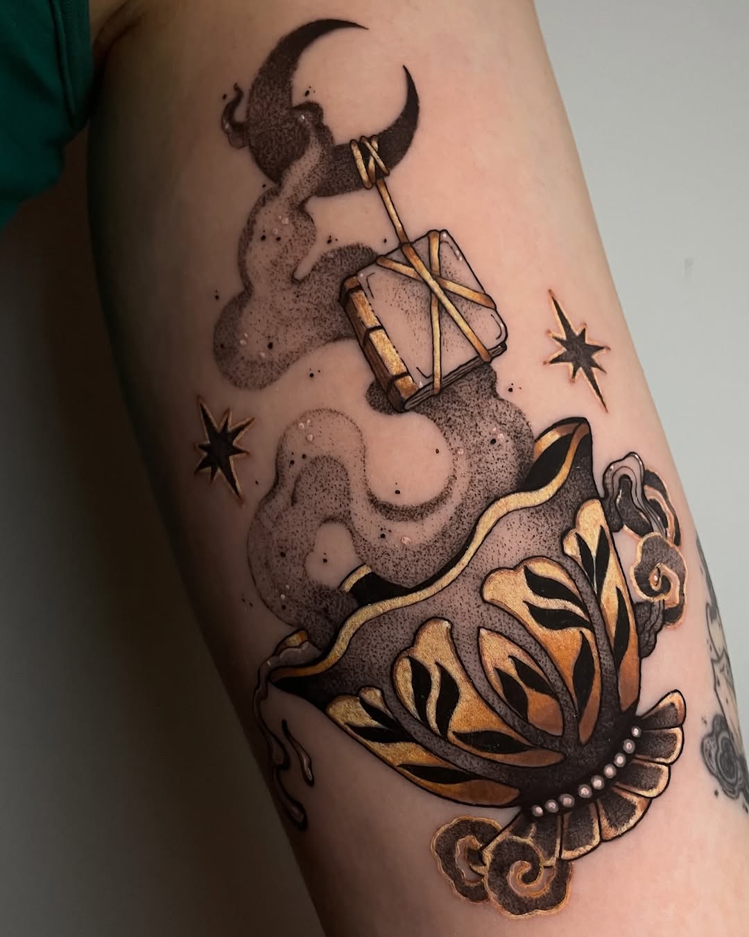 Mystical Cup with Swirling Smoke Design