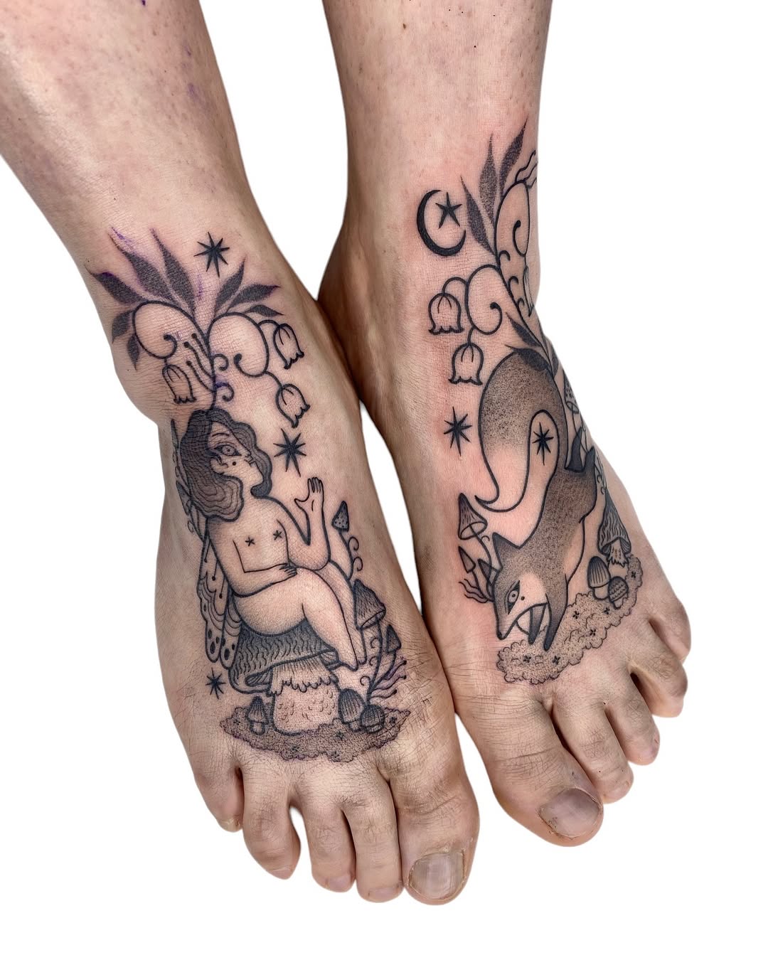 Enchanting witchy designs on feet