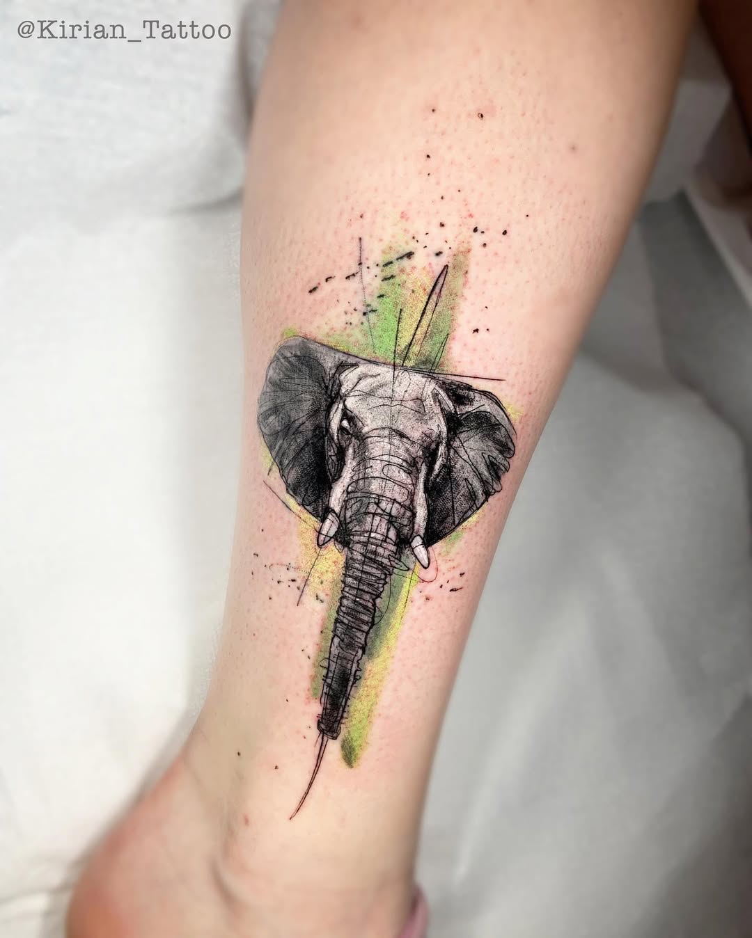 Stunning minimalist elephant tattoo design