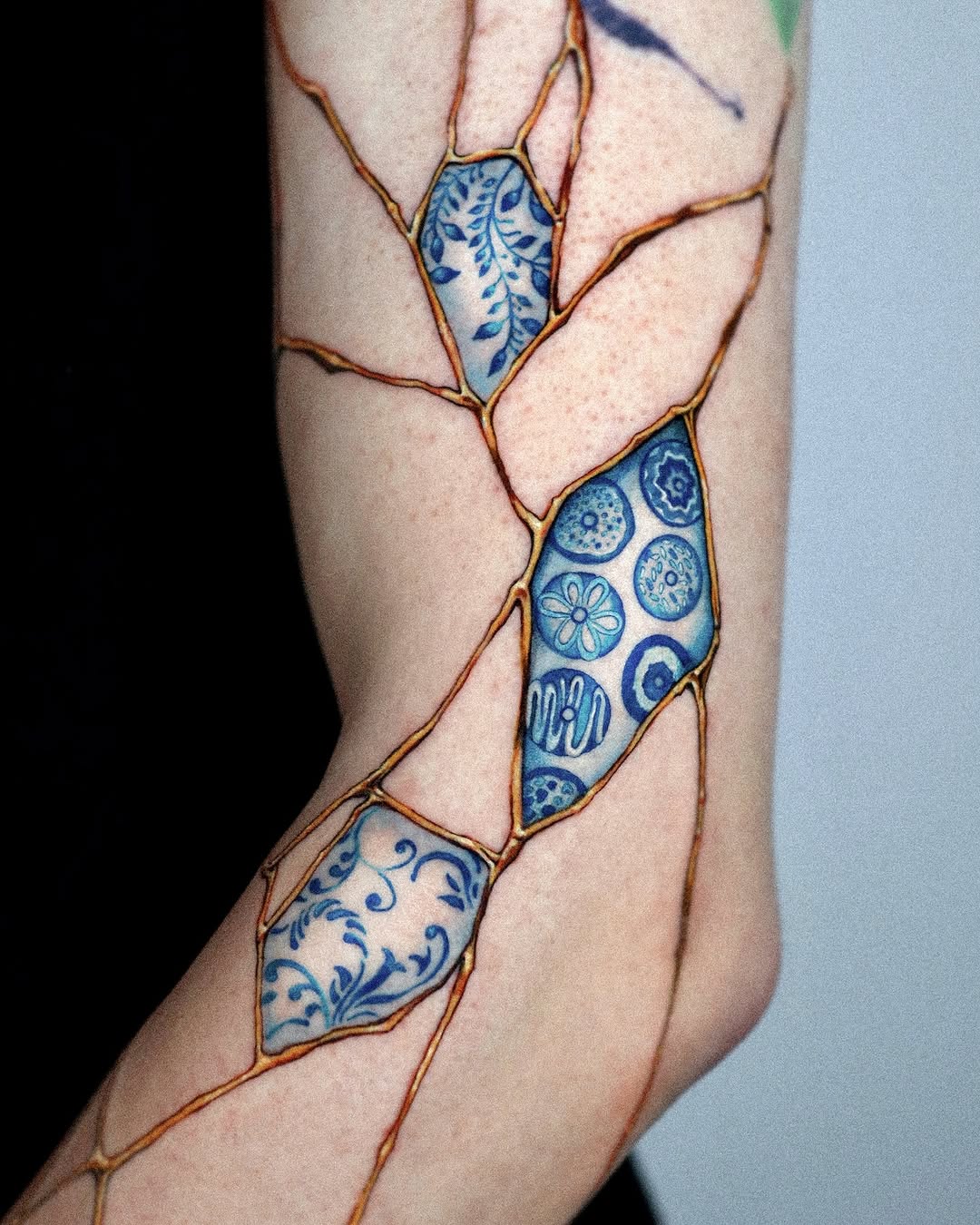 Artistic Kintsugi Tattoos for Inner Strength