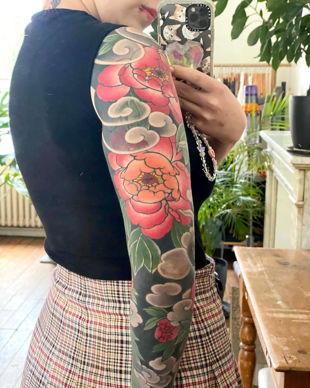 Vibrant Floral Sleeve Tattoo Inspiration